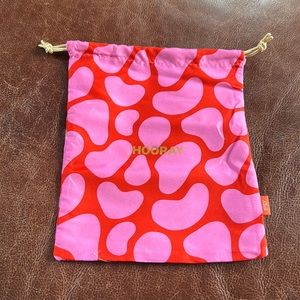 Ipsy pink and red drawstring makeup bag